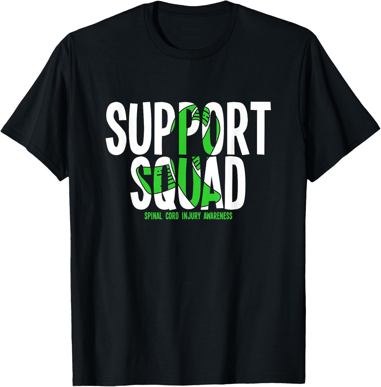 Support Squad Spinal Cord Injury Awareness T-Shirt - T-Shirt | Black