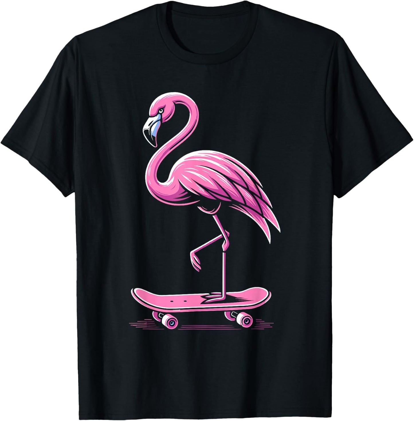 Skateboarding Flamingo Skater Skateboarder Women T-Shirt - T-Shirt | Black