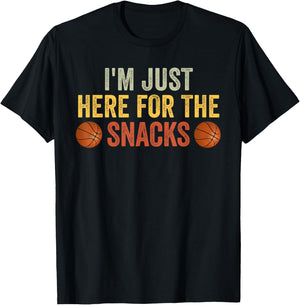 I'm Just Here For The Snacks Basketball Funny Food Lover T-Shirt - T-Shirt | Black