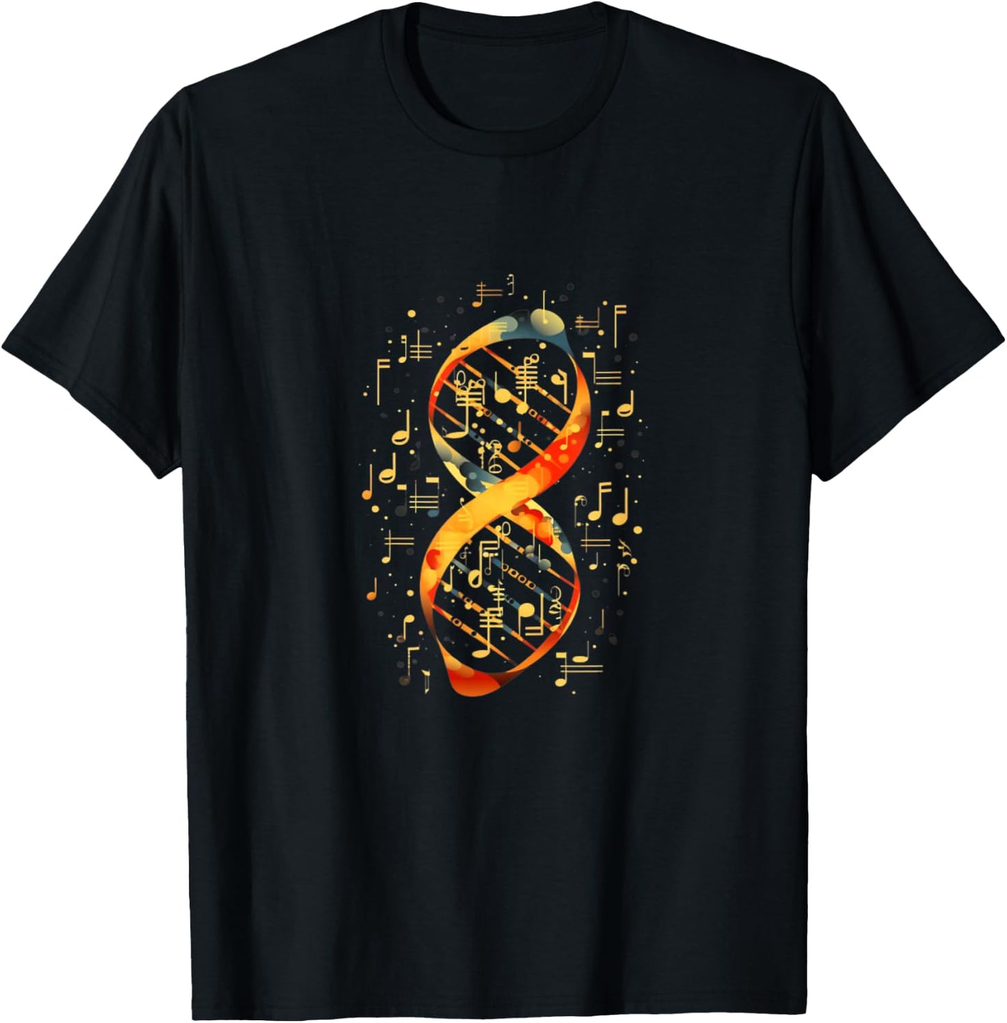 Music Note DNA Double Helix Music In The DNA T-Shirt - T-Shirt | Black