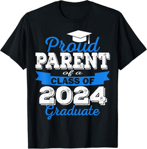 Super Proud Parent of 2024 Graduate Awesome Family College T-Shirt - T-Shirt | Black