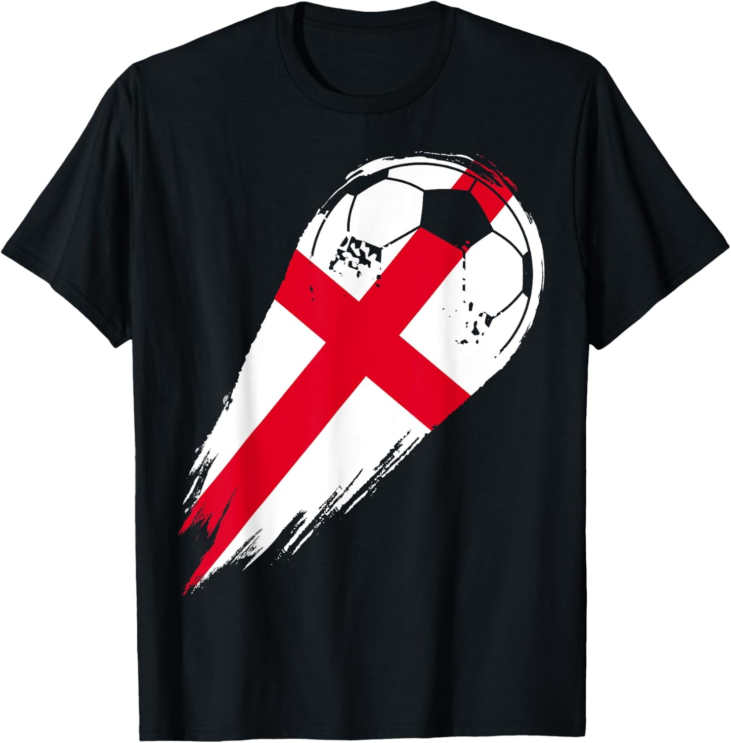 Soccer and Football with Flag of England T-Shirt - T-Shirt | Black