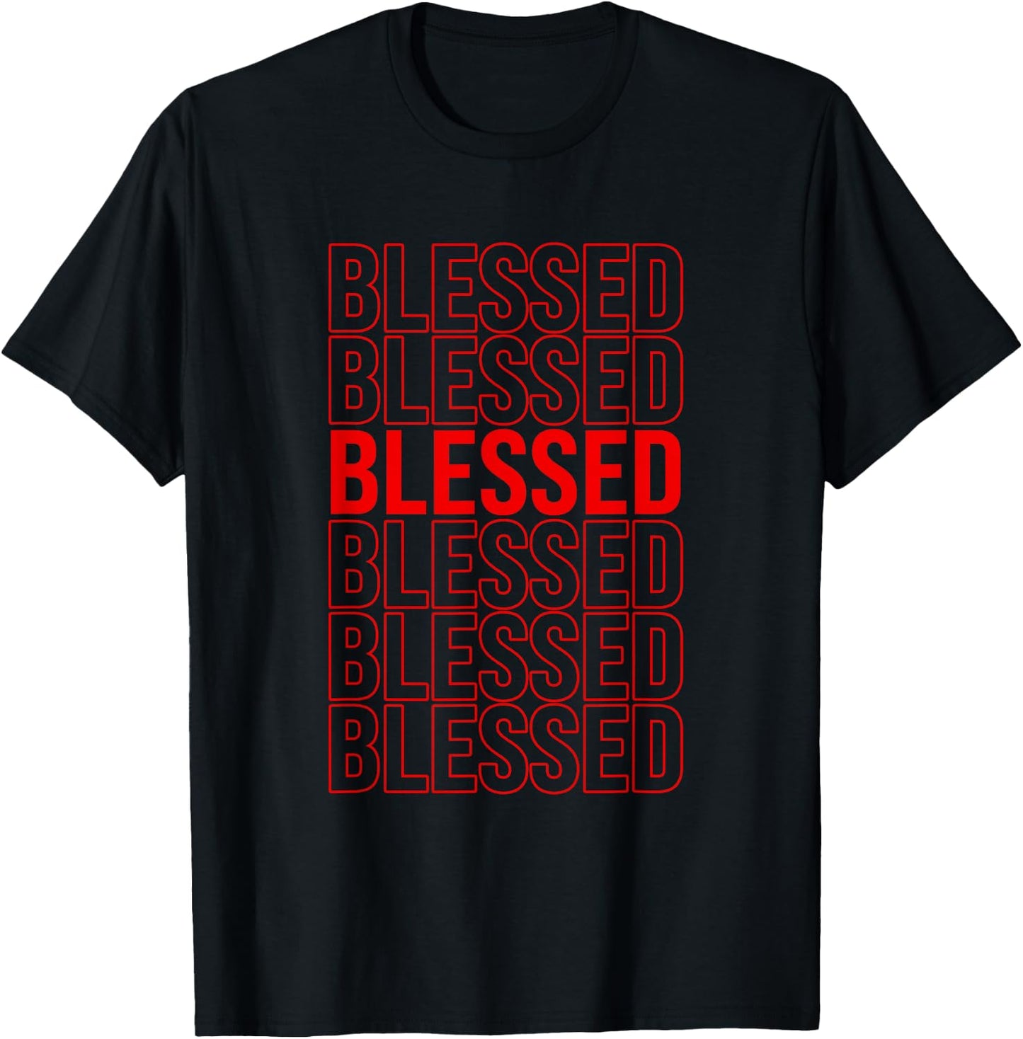 Red Blessed Red Graphic T-Shirt - T-Shirt | Black