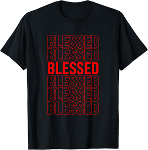 Red Blessed Red Graphic T-Shirt - T-Shirt | Black