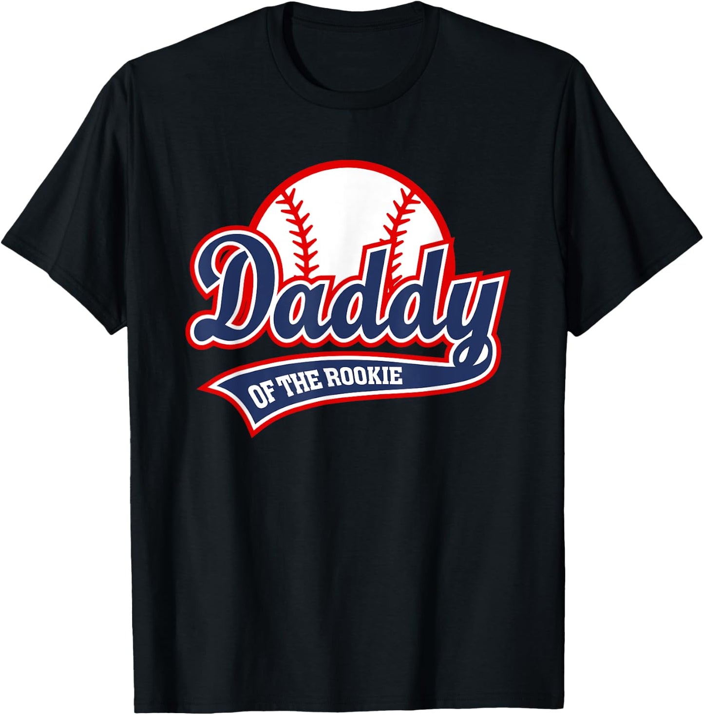 Daddy Of The Rookie Baseball Vintage Graphic Dad T-Shirt - T-Shirt | Black