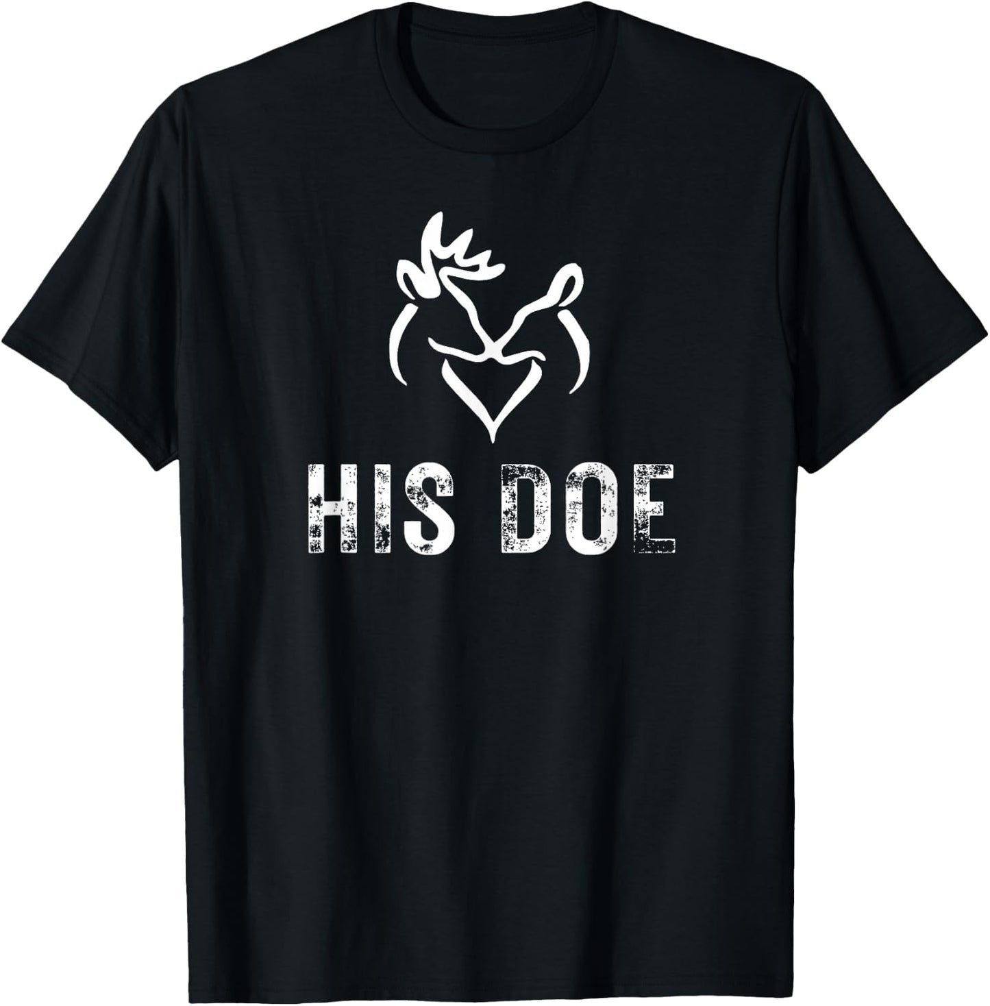 His Doe Matching Hunting Couples Valentines Day Gf T-Shirt - T-Shirt | Black