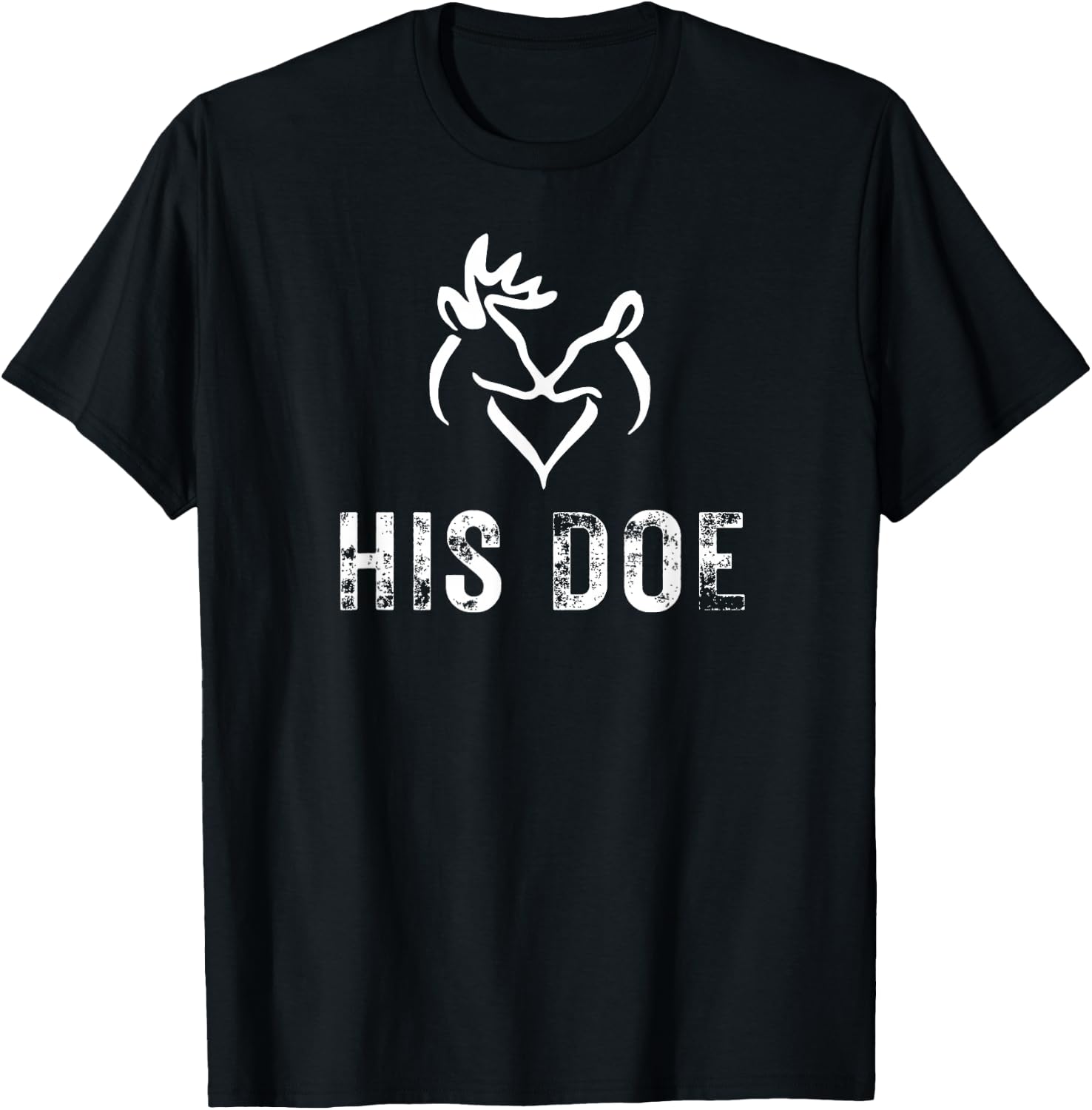 His Doe Matching Hunting Couples Valentines Day Gf T-Shirt - T-Shirt | Black
