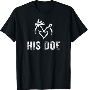 His Doe Matching Hunting Couples Valentines Day Gf T-Shirt - T-Shirt | Black