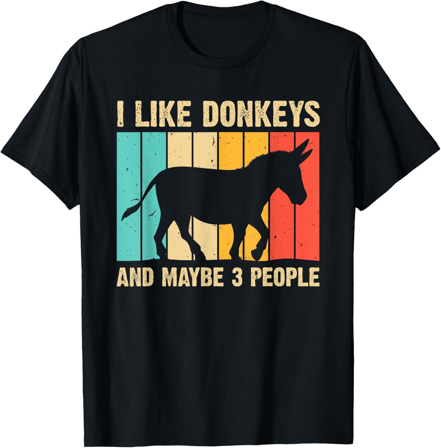 Funny Donkey Women Mule Equine Horse Animal Lover T-Shirt - T-Shirt | Black