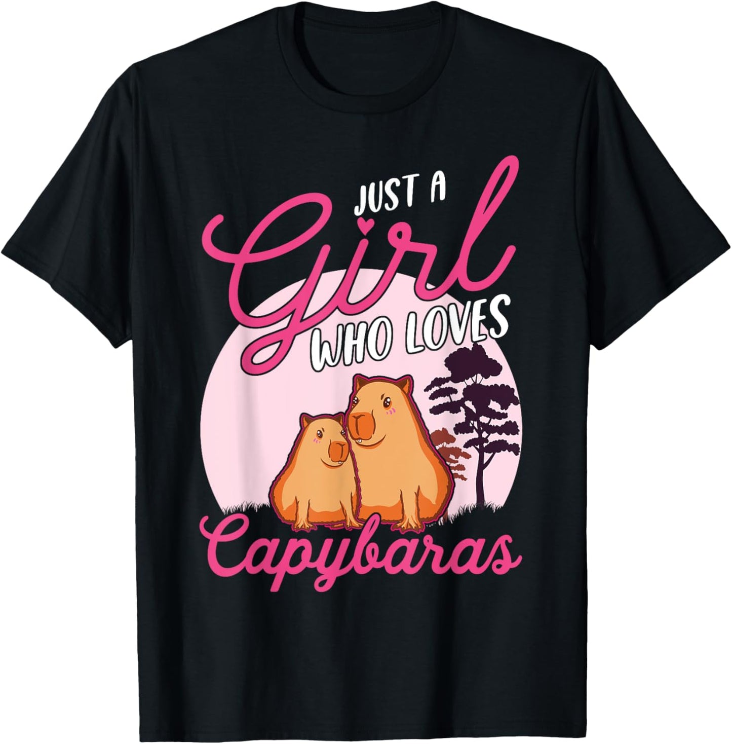 Just a girl who loves Capybaras T-Shirt - T-Shirt | Black