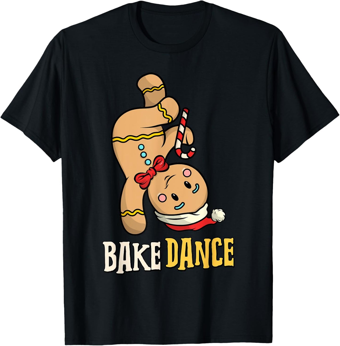 Breakdance B-Boy B-Girl Santa Gingerbread Street Dance Xmas T-Shirt - T-Shirt | Black