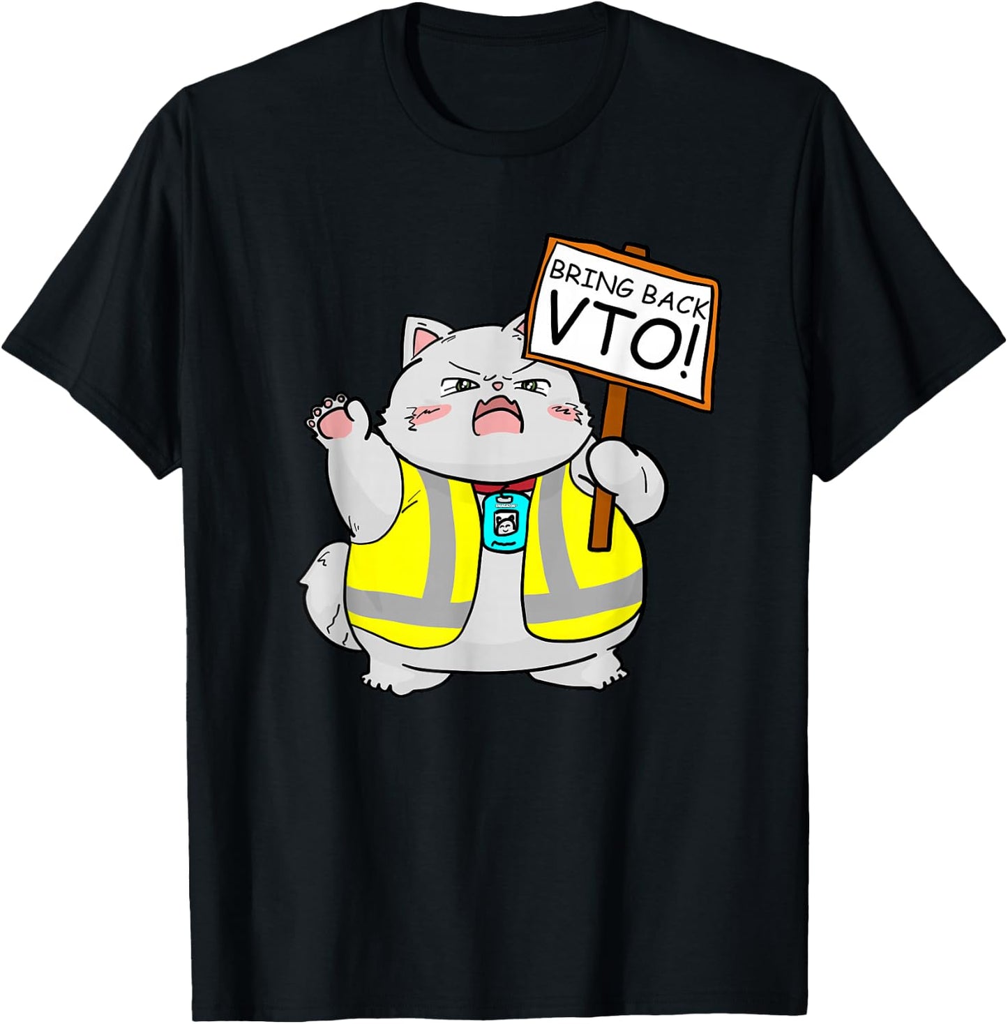 VTO Chubby Kitten Coworker Swagazon Associate Bring Back VTO T-Shirt - T-Shirt | Black