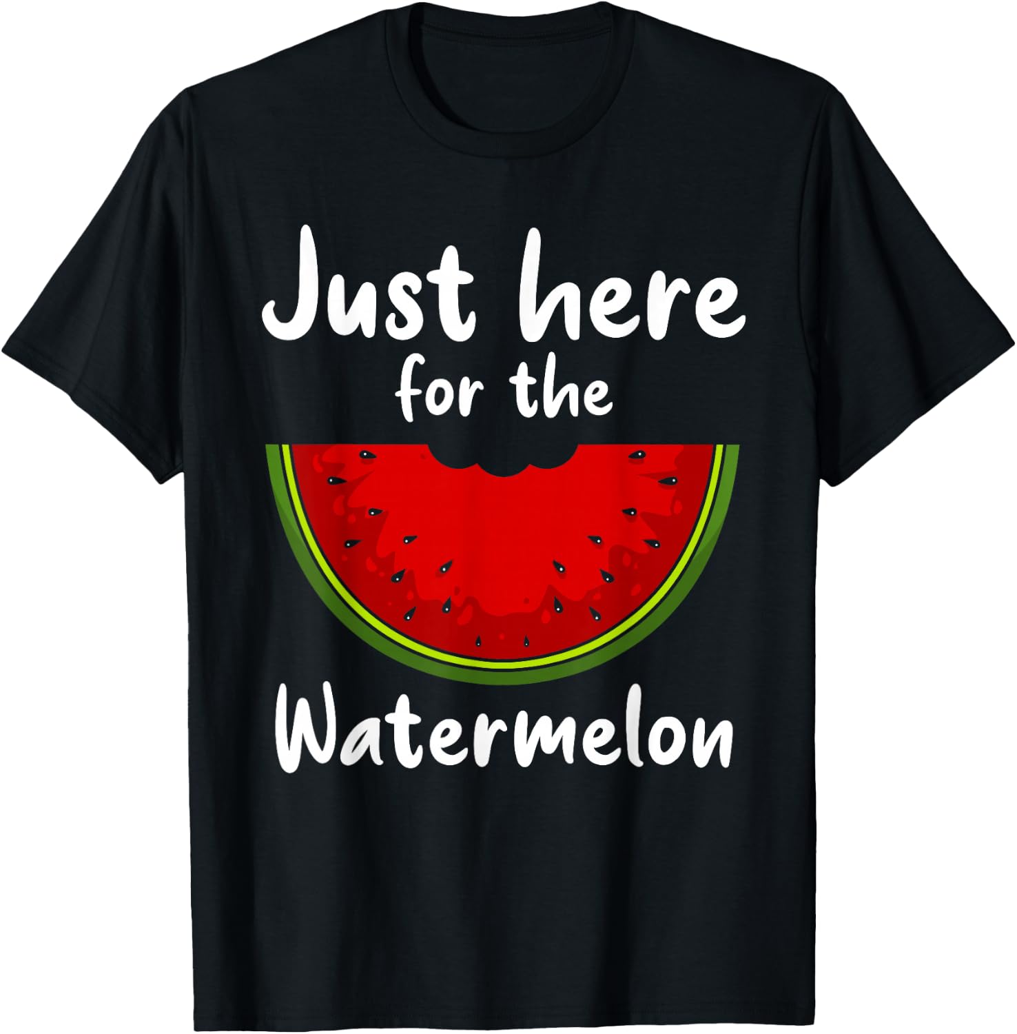 Funny Watermelon Design Women Watermelon Wedge Fruit T-Shirt - T-Shirt | Black