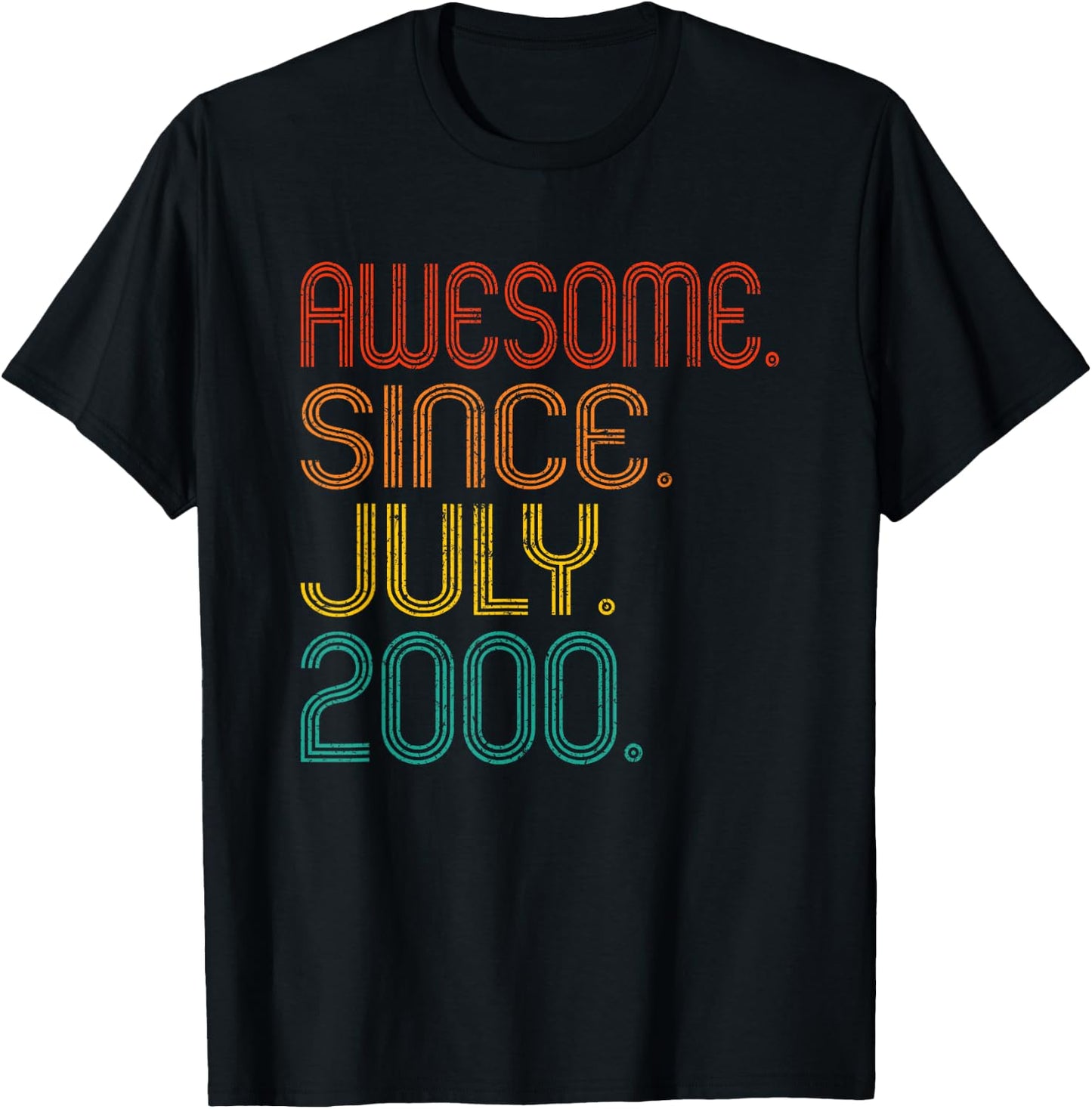 Awesome Since July 2000 Anniversary Birthday 2000 Vintage T-Shirt - T-Shirt | Black