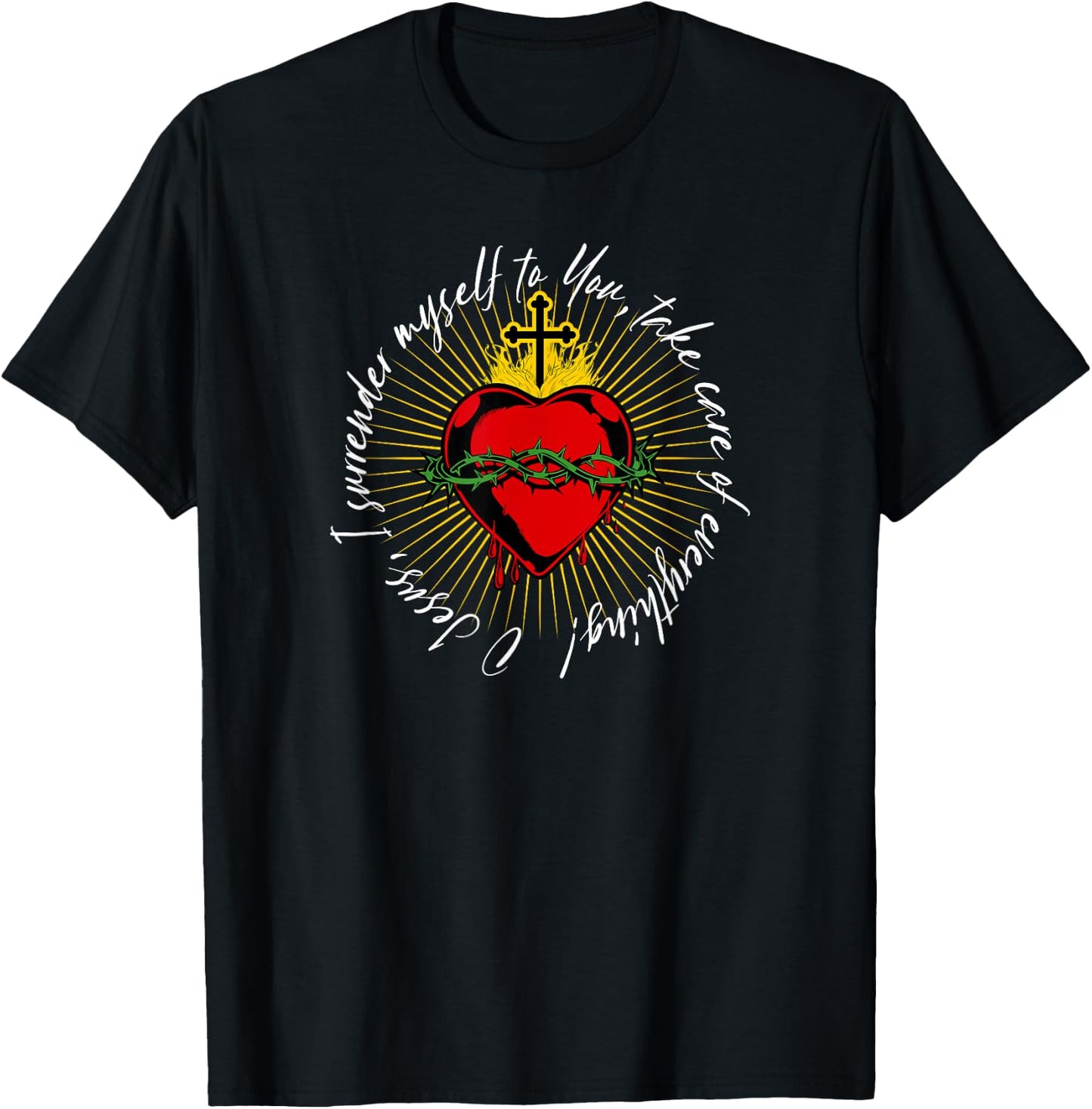 Surrender Novena O Jesus I surrender myself to You Catholic T-Shirt - T-Shirt | Black