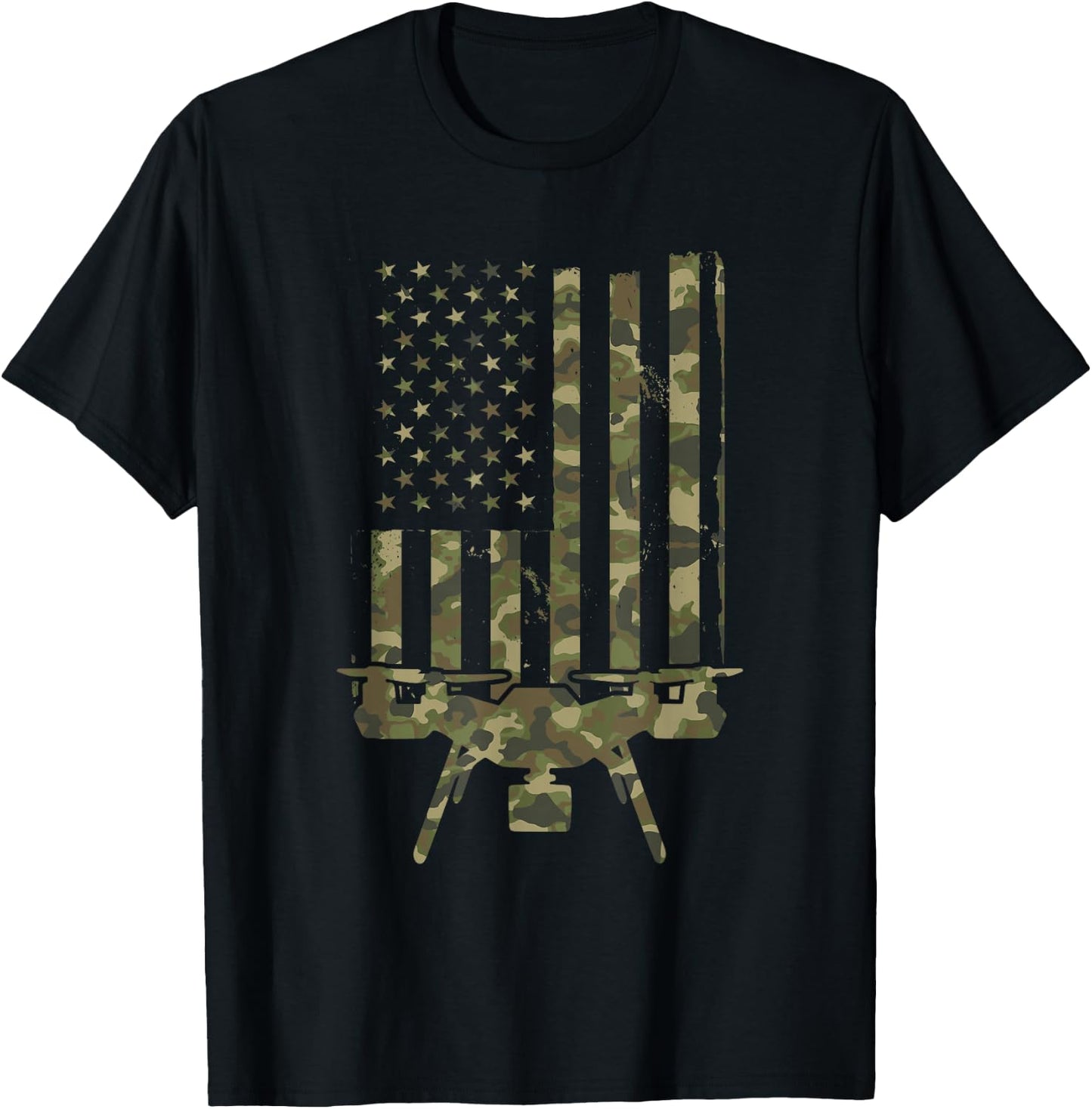 Retro Vintage Funny USA FAA Quadrocopter Drone Pilot T-Shirt - T-Shirt | Black