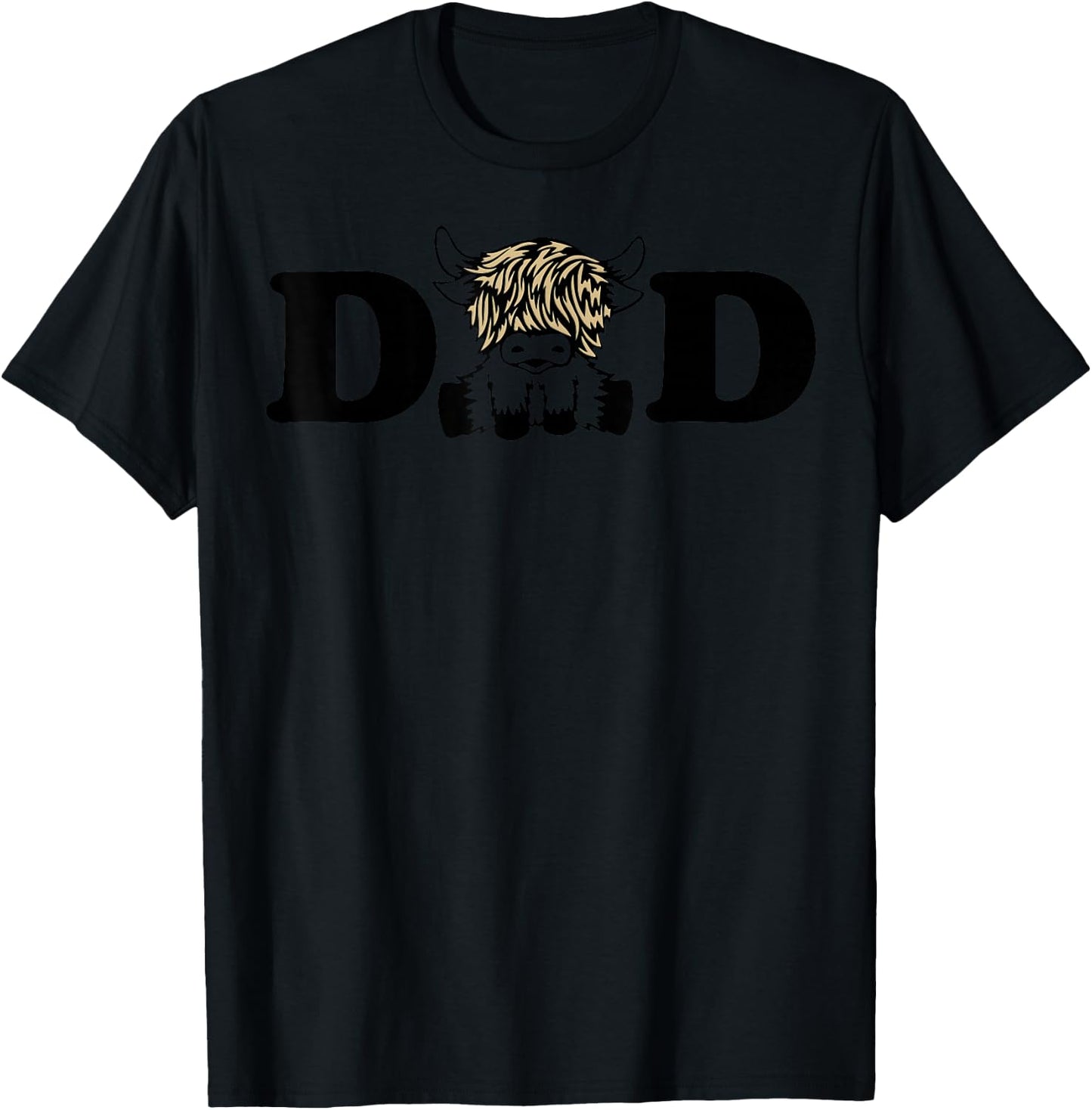 Highland Cow Dad T-Shirt - T-Shirt | Black