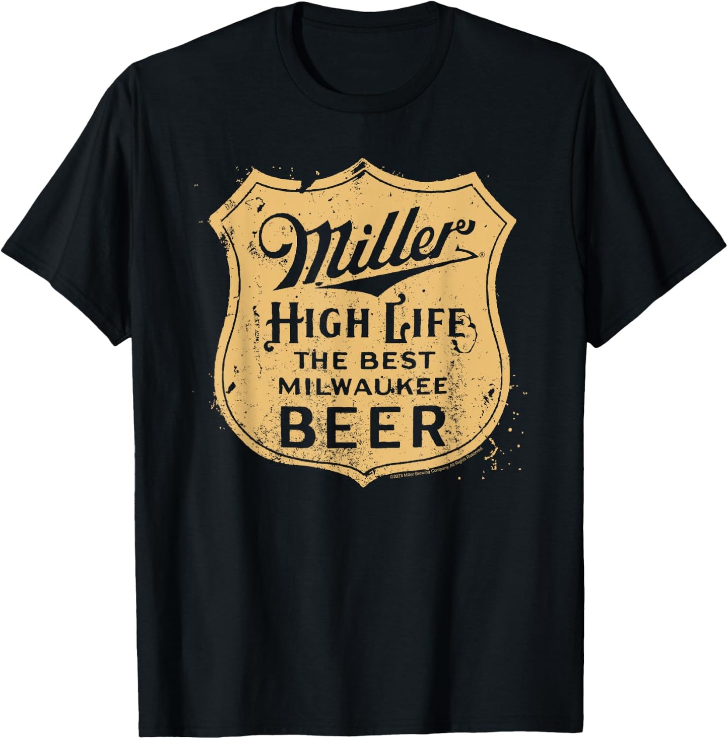 Miller High Life - Vintage Crest T-Shirt - T-Shirt | Black