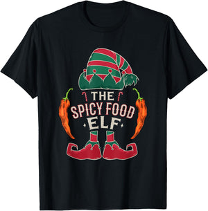 Christmas Spicy Food Lover Chili Peppers Chef Spicy Food T-Shirt - T-Shirt | Black