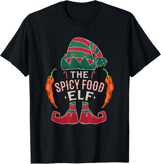 Christmas Spicy Food Lover Chili Peppers Chef Spicy Food T-Shirt - T-Shirt | Black