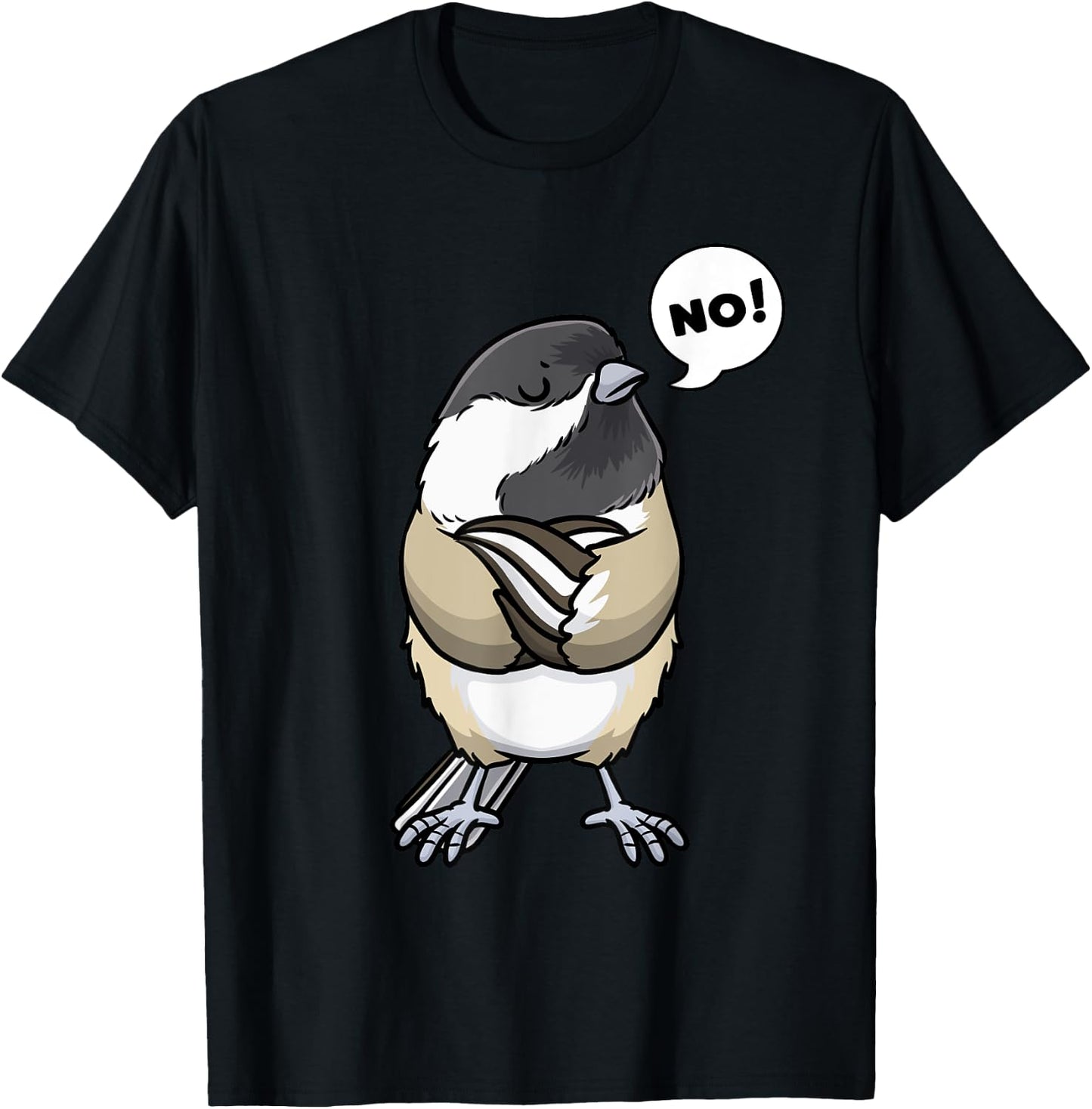 Stubborn Black Capped Chickadee Birding Birder Bird Watching T-Shirt - T-Shirt | Black