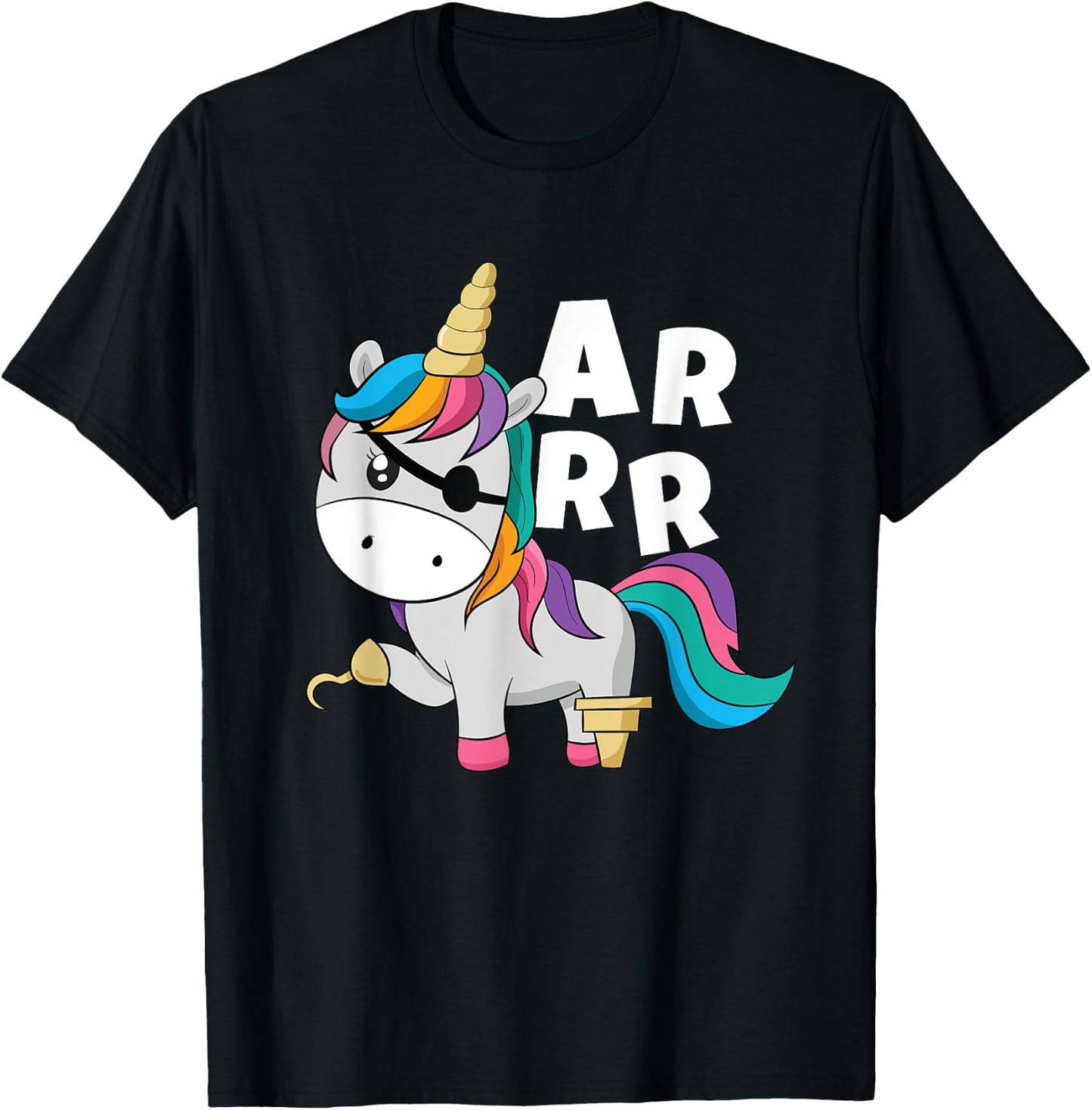 Caribbean Sea Thief Freebooter Toddler Girl Unicorn Pirate T-Shirt - T-Shirt | Black