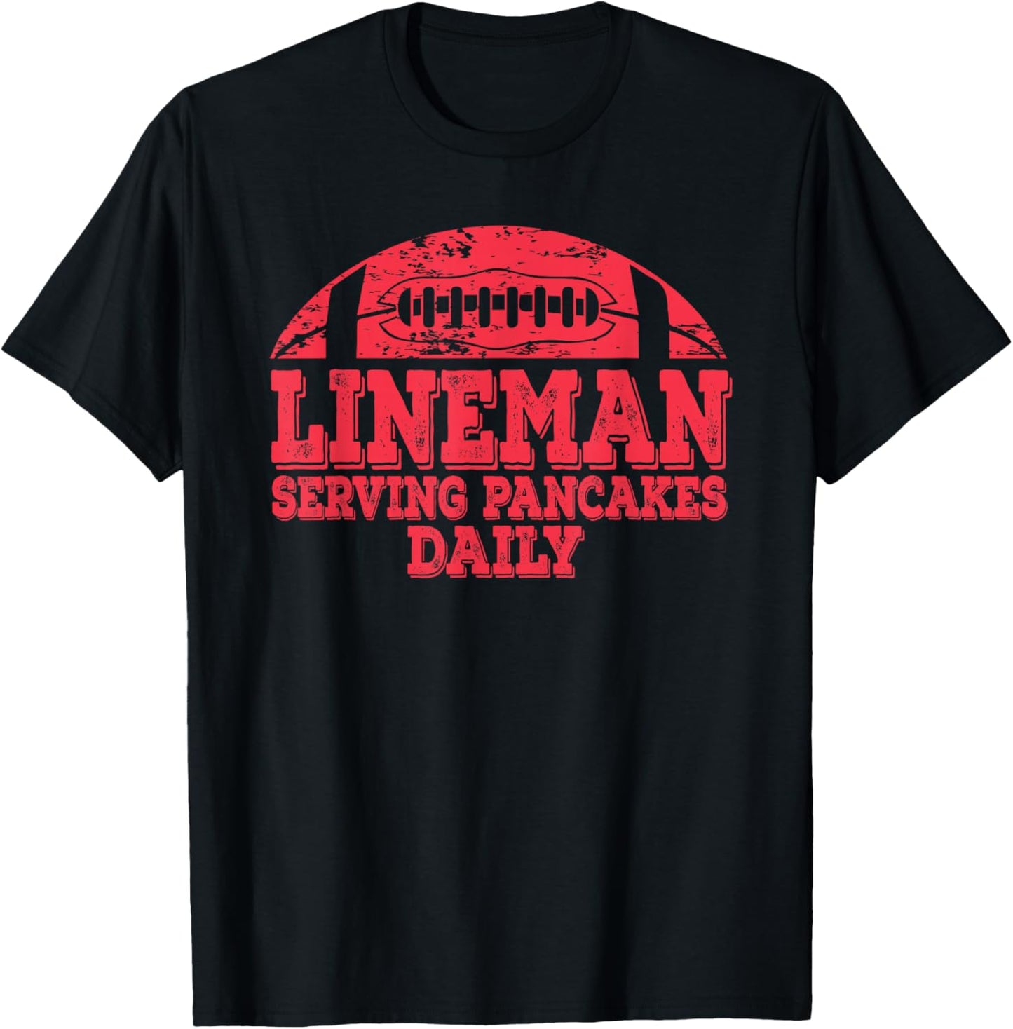 Football Pancake and Football Lineman T-Shirt - T-Shirt | Black