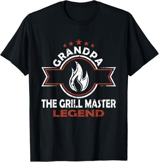 Grandpa the Grillmaster Legend T-Shirt - T-Shirt | Black