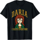 Daria I Hate Everyone Collegiate Type Retro Cartoon T-Shirt - T-Shirt | Black