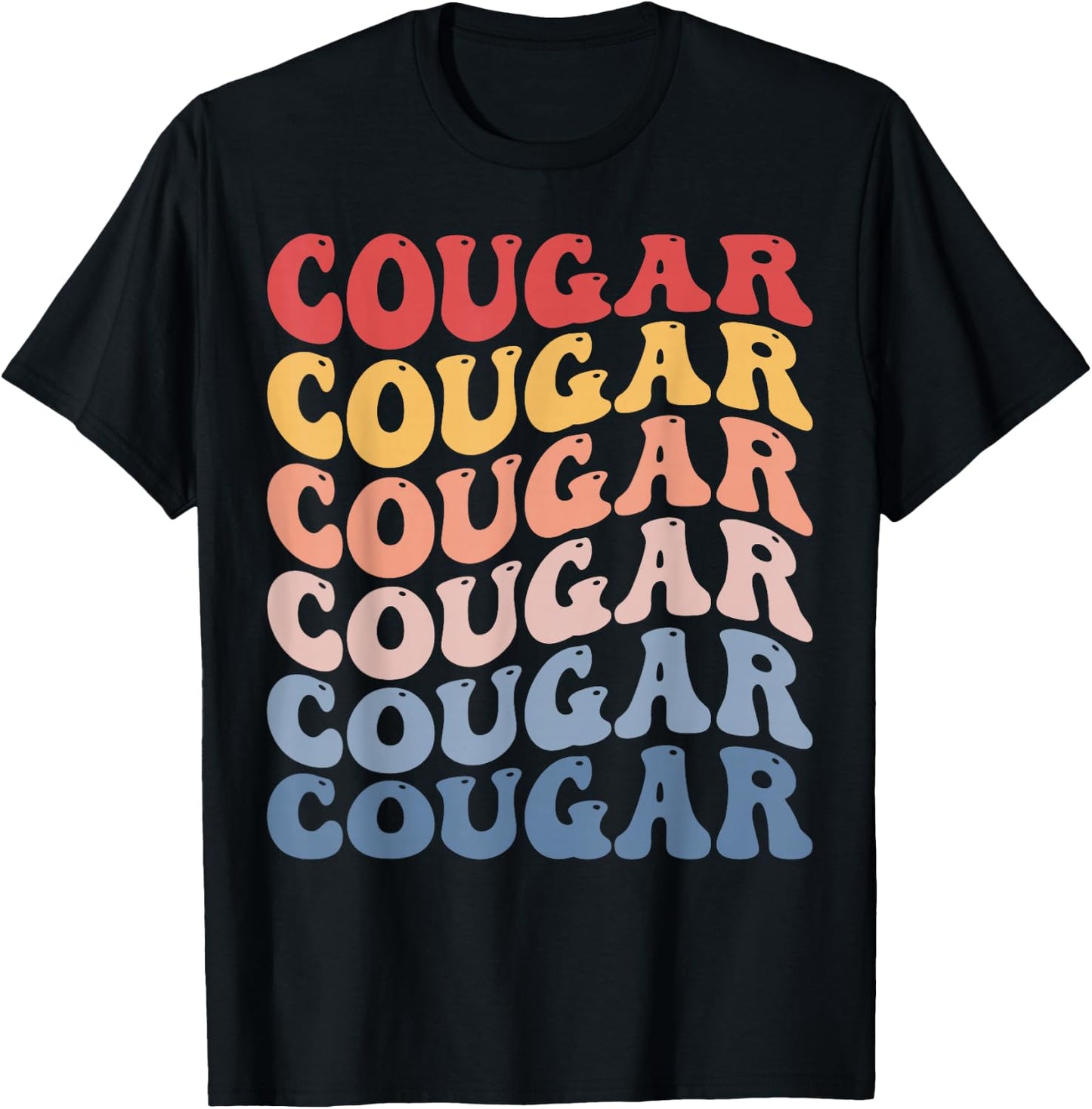 Cougar Groovy Retro T-Shirt - T-Shirt | Black