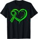 Bone Marrow Transplant Awareness Ribbon Words Green Heart T-Shirt - T-Shirt | Black