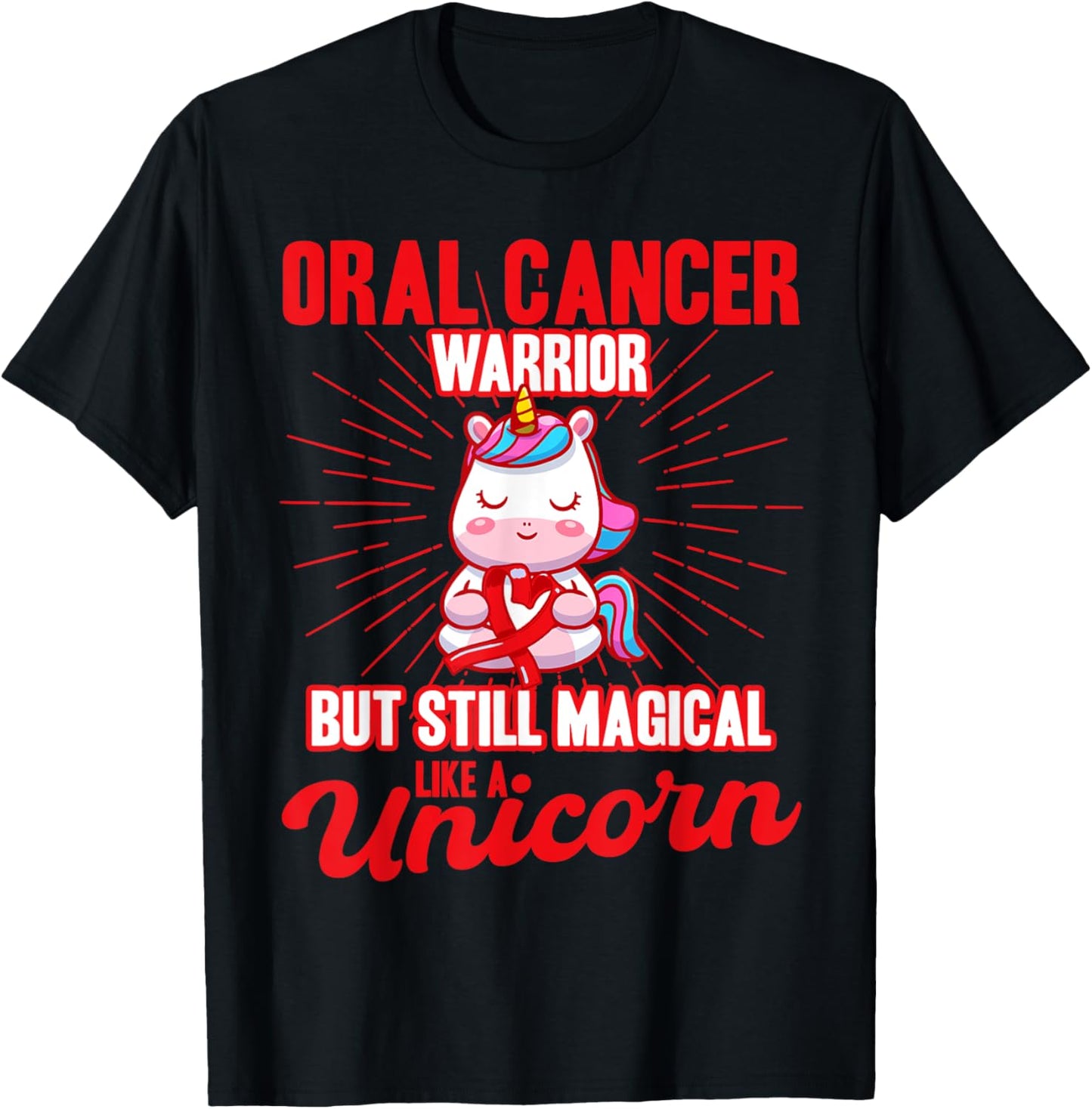 Magical Like A Unicorn Oral Cancer Awareness T-Shirt - T-Shirt | Black