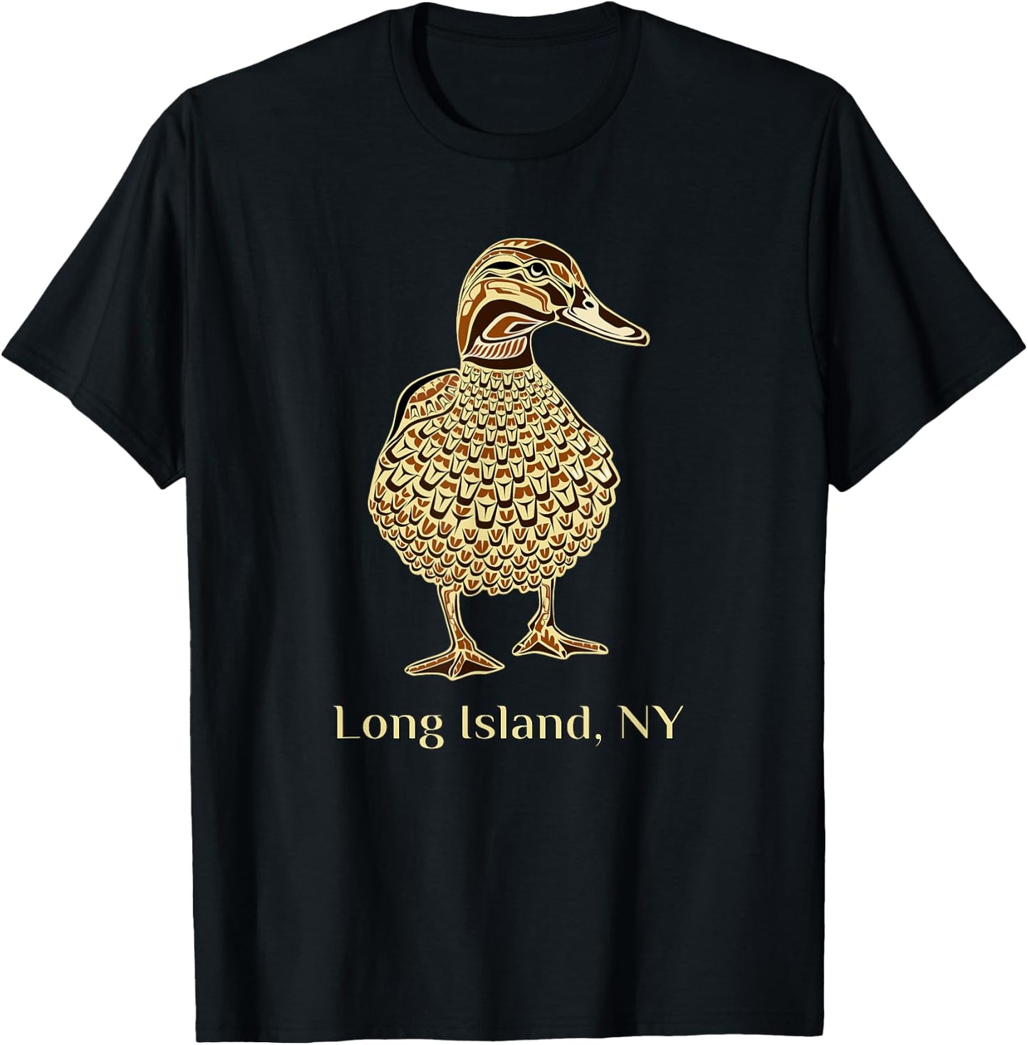 Long Island NY Native American Mallard Duck Birdwatching T-Shirt - T-Shirt | Black