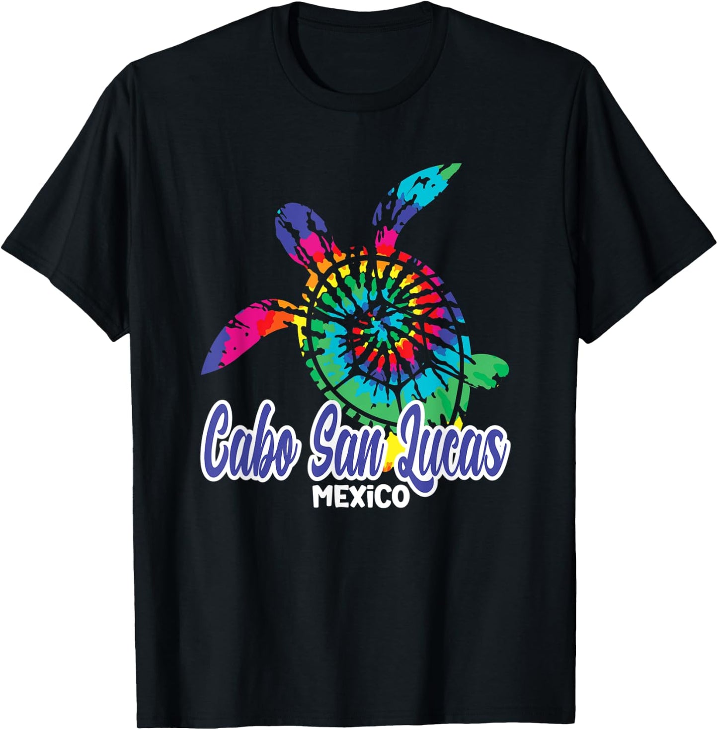 Cabo San Lucas Tie Dye Save Sea Turtles Hippy Tie Dye T-Shirt - T-Shirt | Black