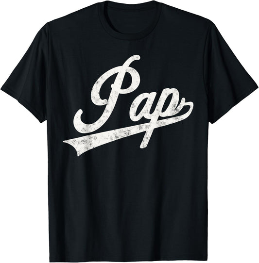 Pap Vintage Retro Style Father’s day Gift Pap Grandpa T-Shirt - T-Shirt | Black