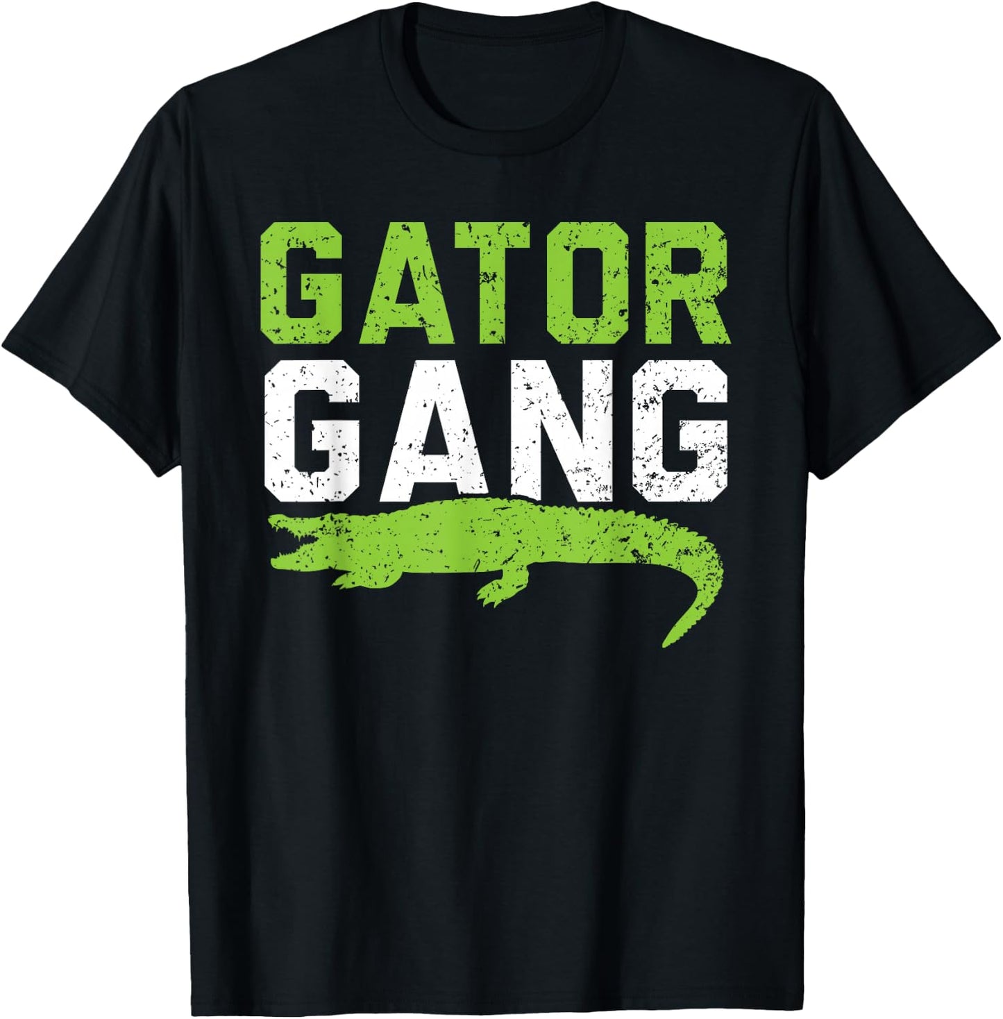 Gator Gang Alligator Heartbeat Zookeeper Crocodile Lover T-Shirt - T-Shirt | Black