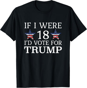 If i were 18 I'd Vote for Trump Funny Kids pro Trump T-Shirt - T-Shirt | Black