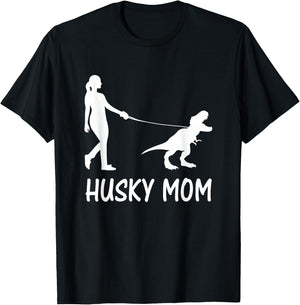 Husky Mom Siberian Husky Mama Dog Dinosaur Women Mother T-Shirt - T-Shirt | Black
