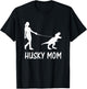 Husky Mom Siberian Husky Mama Dog Dinosaur Women Mother T-Shirt - T-Shirt | Black