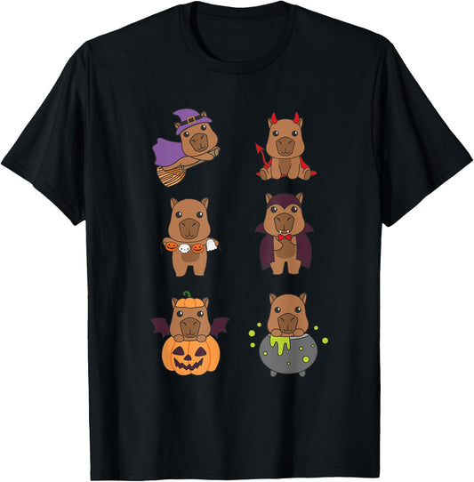 Capybara Halloween Costume Capybaras Halloween T-Shirt - T-Shirt | Black