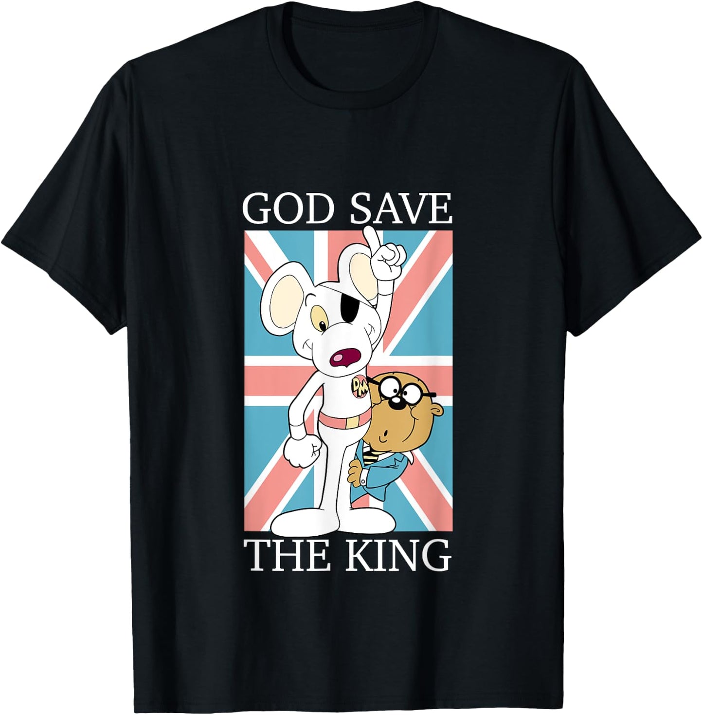 Danger Mouse God Save The King Union Jack T-Shirt - T-Shirt | Black
