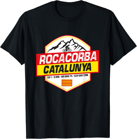 Rocacorba Girona Cyclist Catalonia Spain Cycling Holiday T-Shirt - T-Shirt | Black