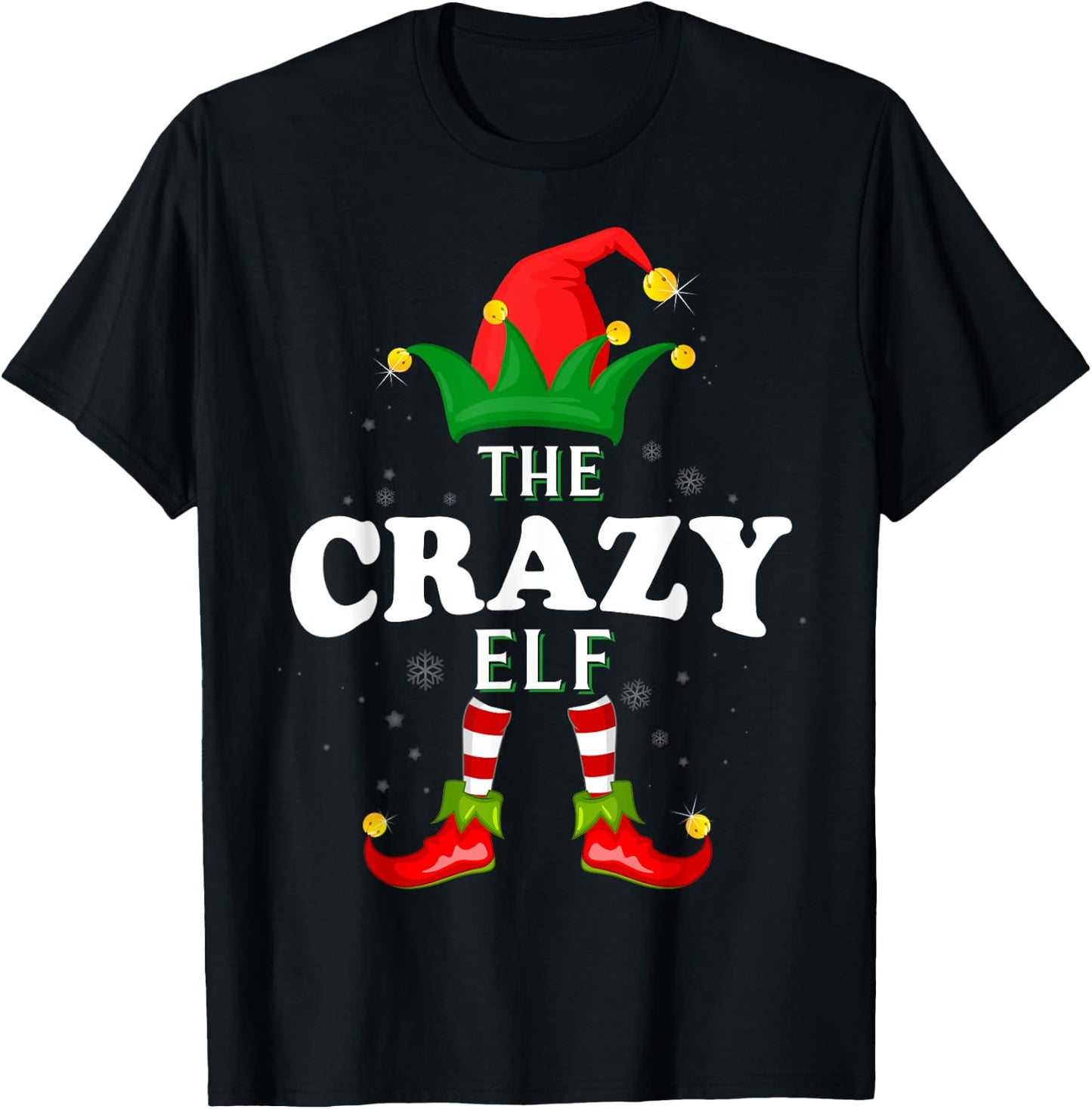 Xmas Crazy Elf Family Matching Christmas Pajama T-Shirt - T-Shirt | Black