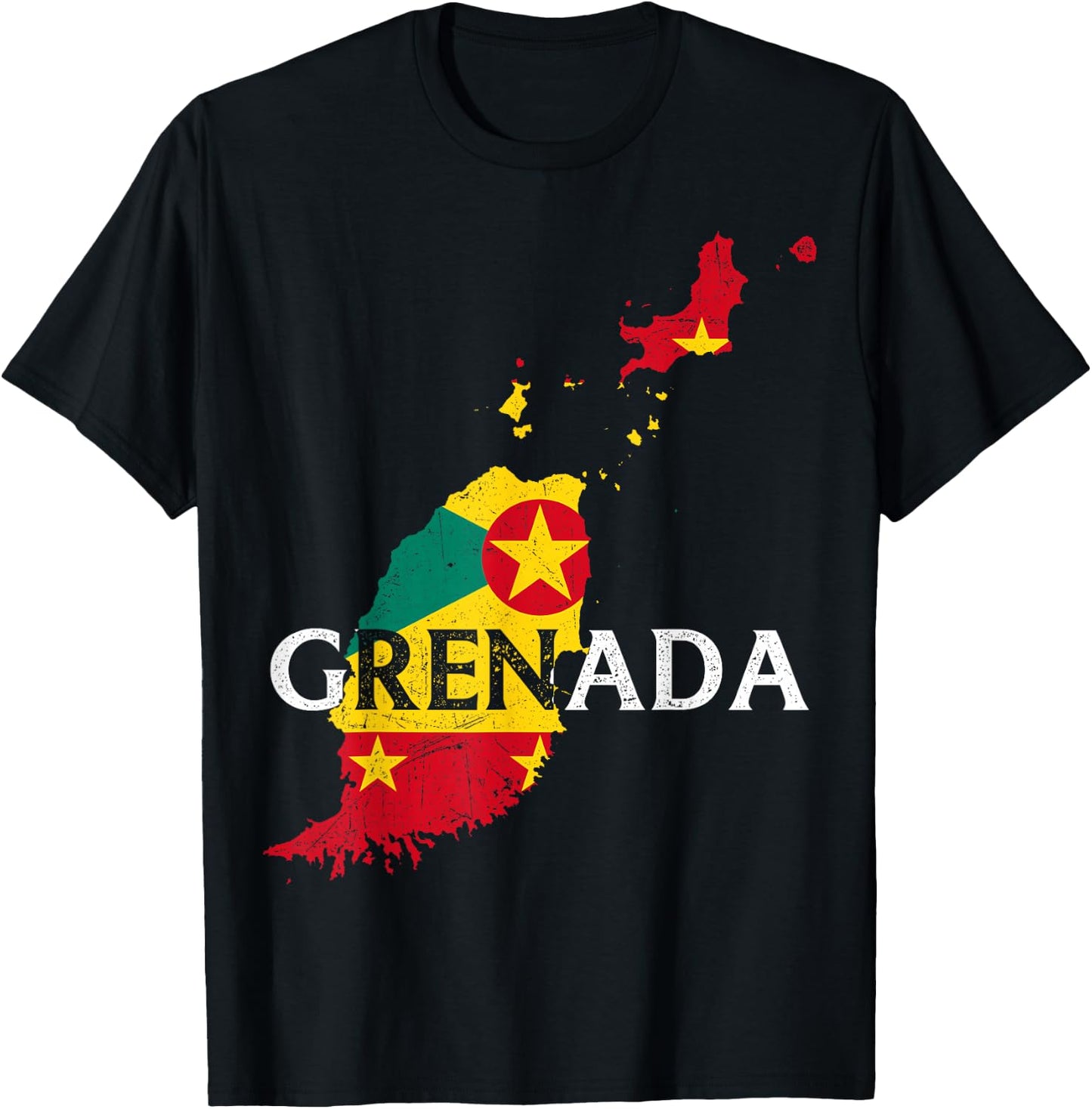 Grenada Country Map Flag Proud Grenadian Patriotic T-Shirt - T-Shirt | Black