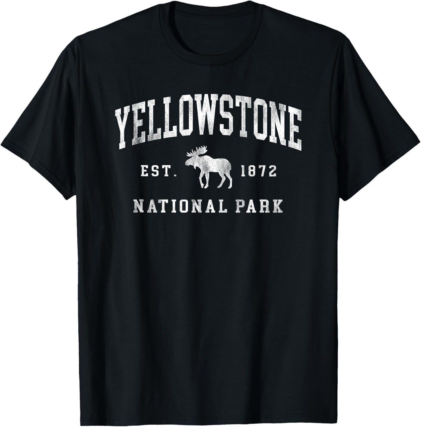 Retro Yellowstone National Park Est 1872 Hiking T-Shirt - T-Shirt | Black