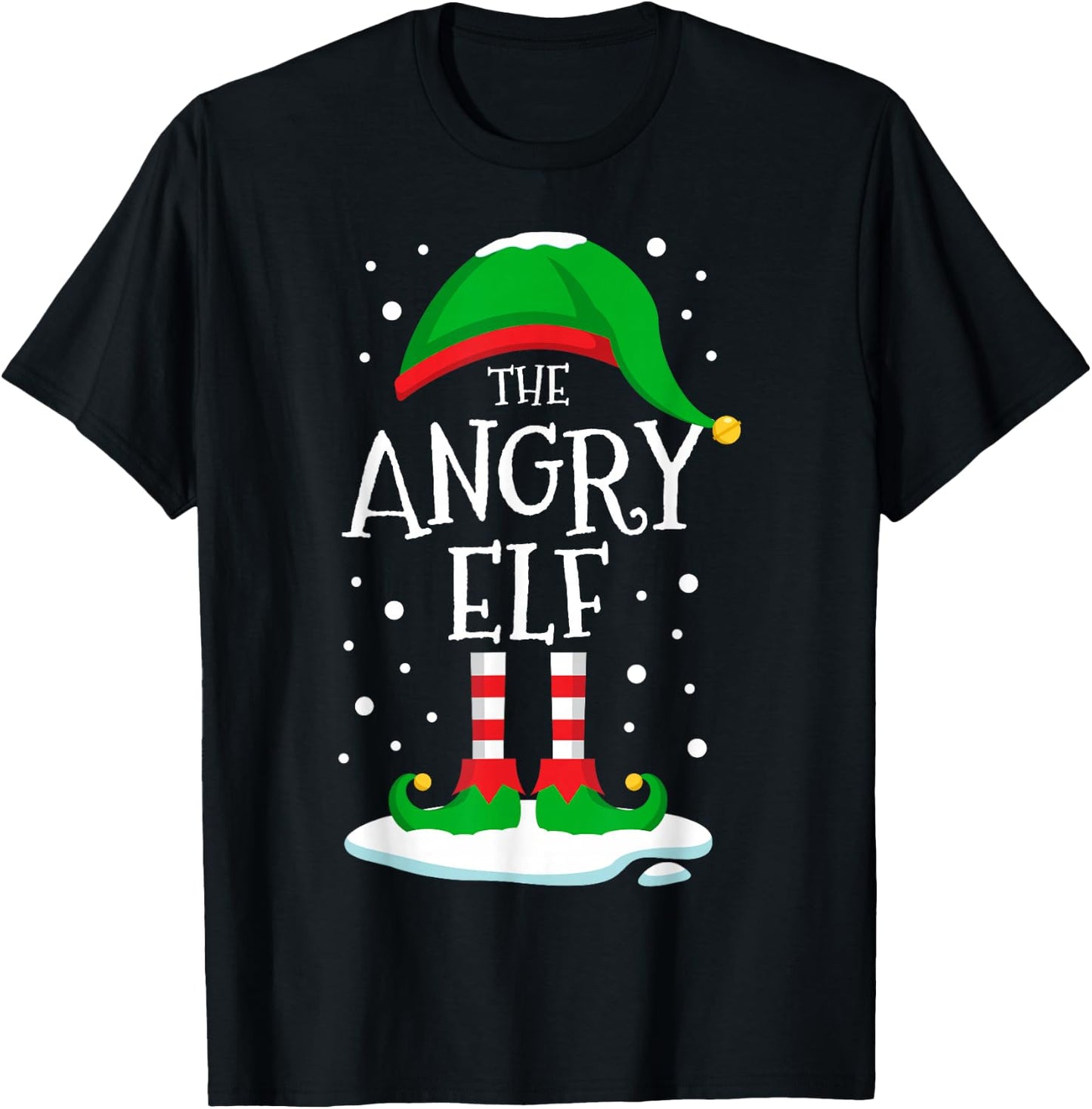 The Angry Elf Christmas Family Matching Xmas Group Funny T-Shirt - T-Shirt | Black