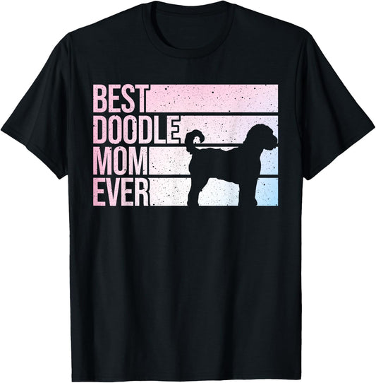 Cool Doodle Mom Art Women Girl Aussiedoodle Goldendoodle Dog T-Shirt - T-Shirt | Black