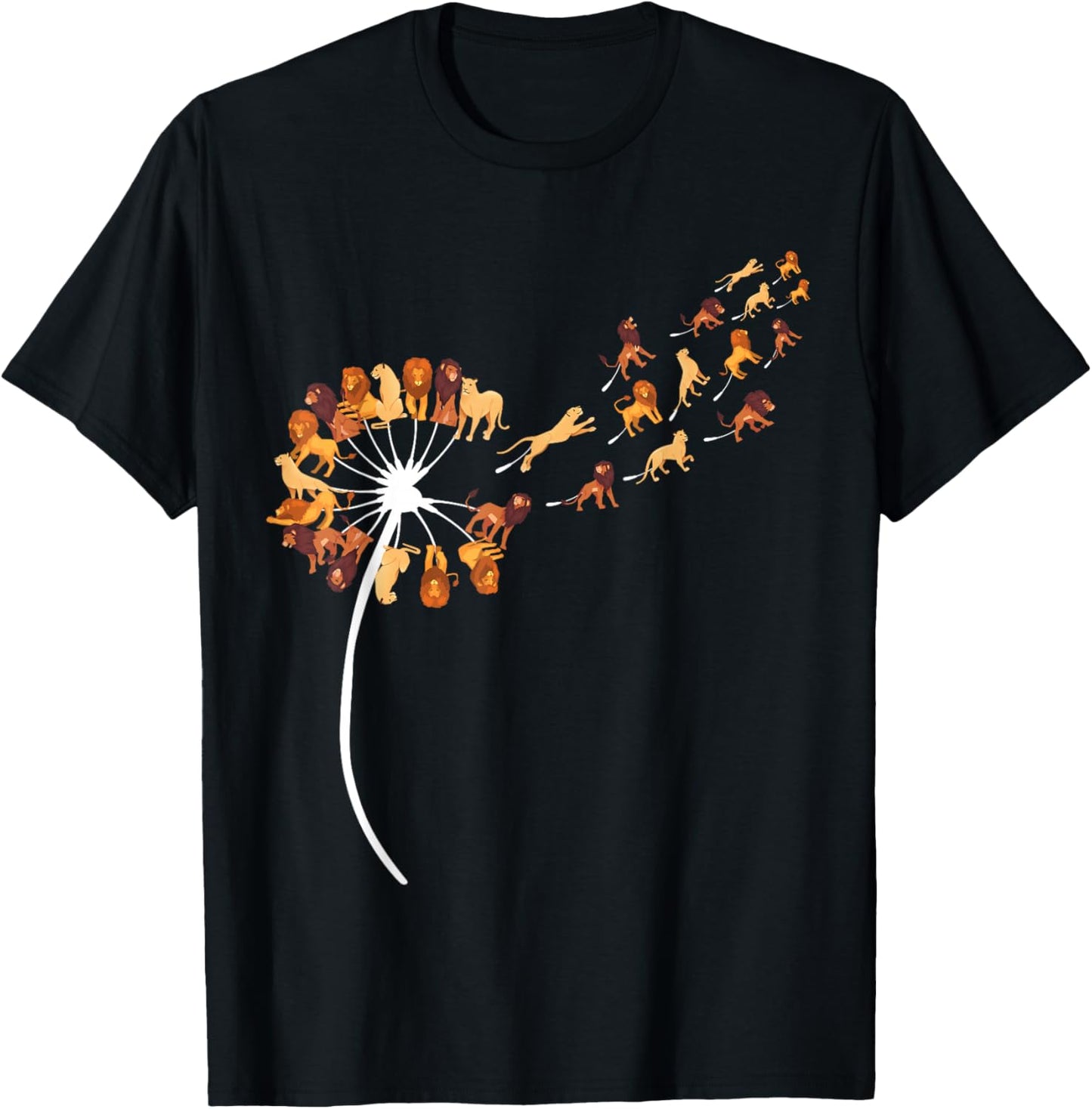 Dandelion Lions Stuff for Lion Lover | Lion T-Shirt - T-Shirt | Black