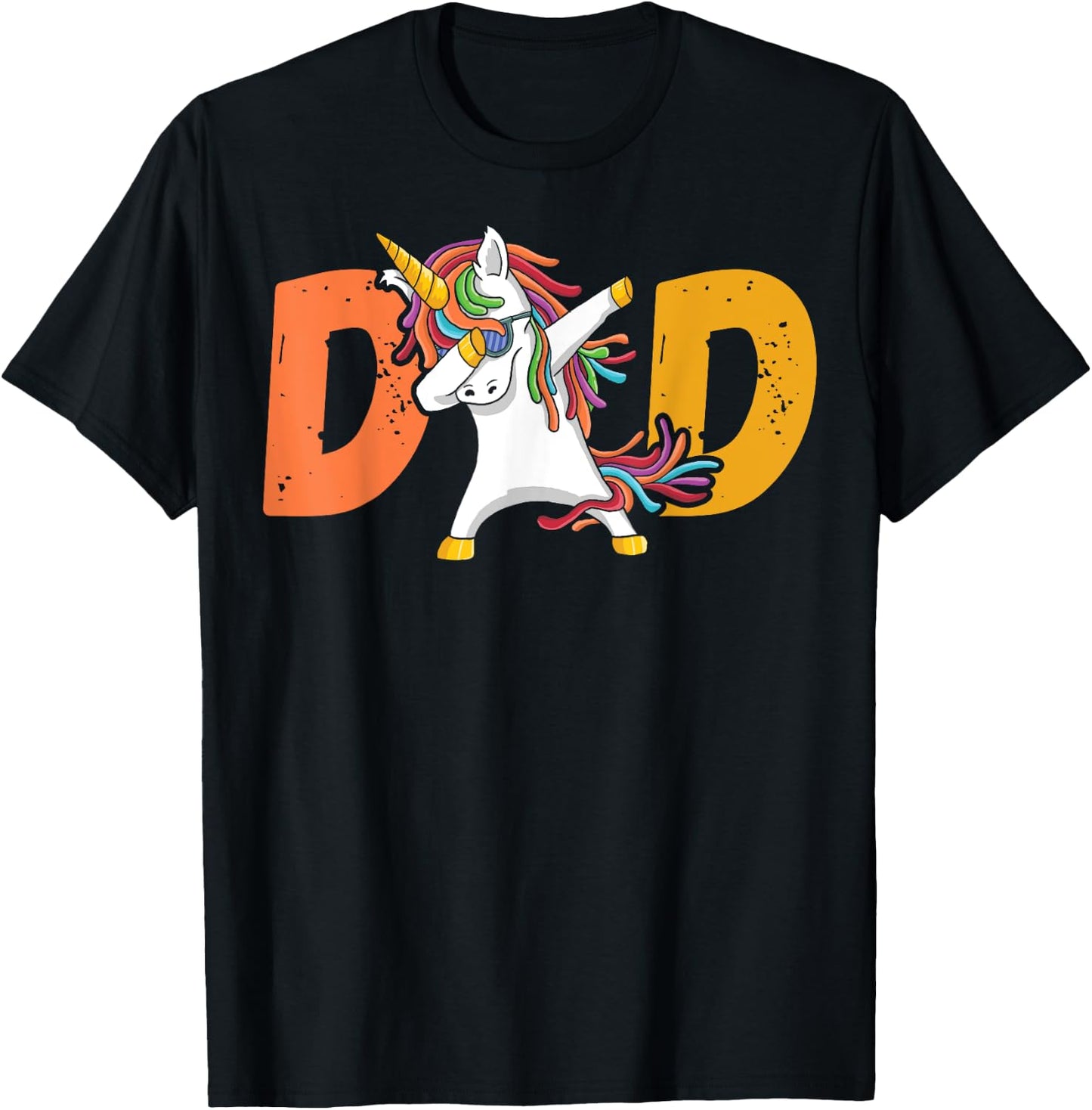 Dadacorn Unicorn Dad Fathers Day Funny T-Shirt - T-Shirt | Black