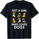 Just A Girl Who Loves Dogs Cute Pet Dog Women Girls Kids T-Shirt - T-Shirt | Black